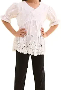 GO COLORS Girl's Slim Fit High Rise Cotton Ankle Length Leggings