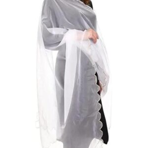 Choice Own First Set of 2 organza dupatta white Dyeable you can dyied any colour with golden cutwork Dupatta