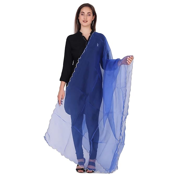 Traditions Bazaar Women's Organza Fabric Cut-Work Border Dupatta