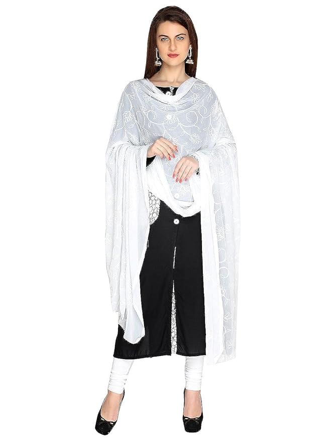 Women's Floral Chiffon Dupatta