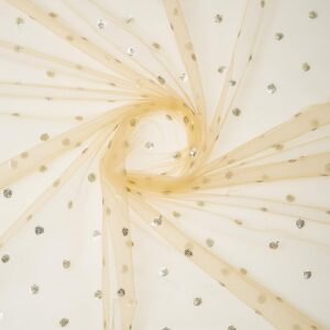 TANKISH FASHION Woman's Embellished Beige Net Dupatta