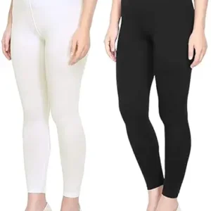 Women's Ankle Length Leggings Combo Pack of 2 | Free Size | Cotton Lycra Fabric