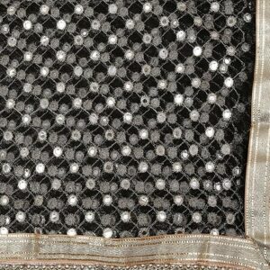 Women's Net Zari Mirror Work Dupatta
