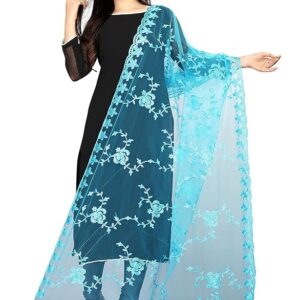 Women's Nylon Net Embroidered Dupatta